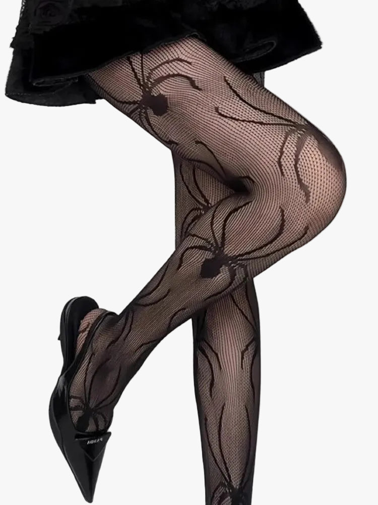 Spider & Web Fishnet Tights