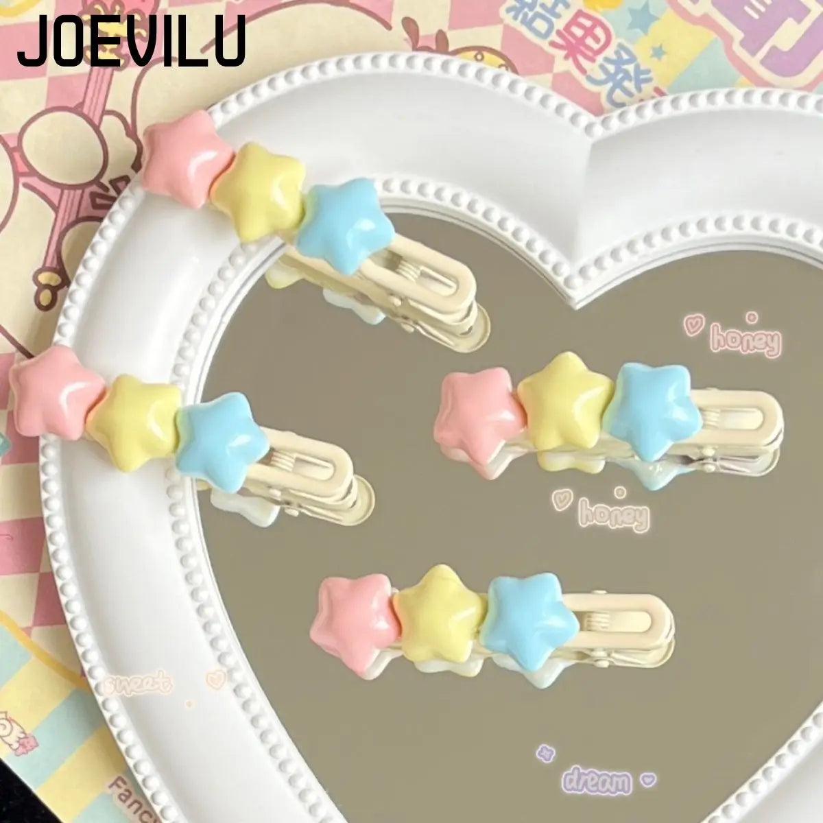 Pastel Star Snap Hair Clips