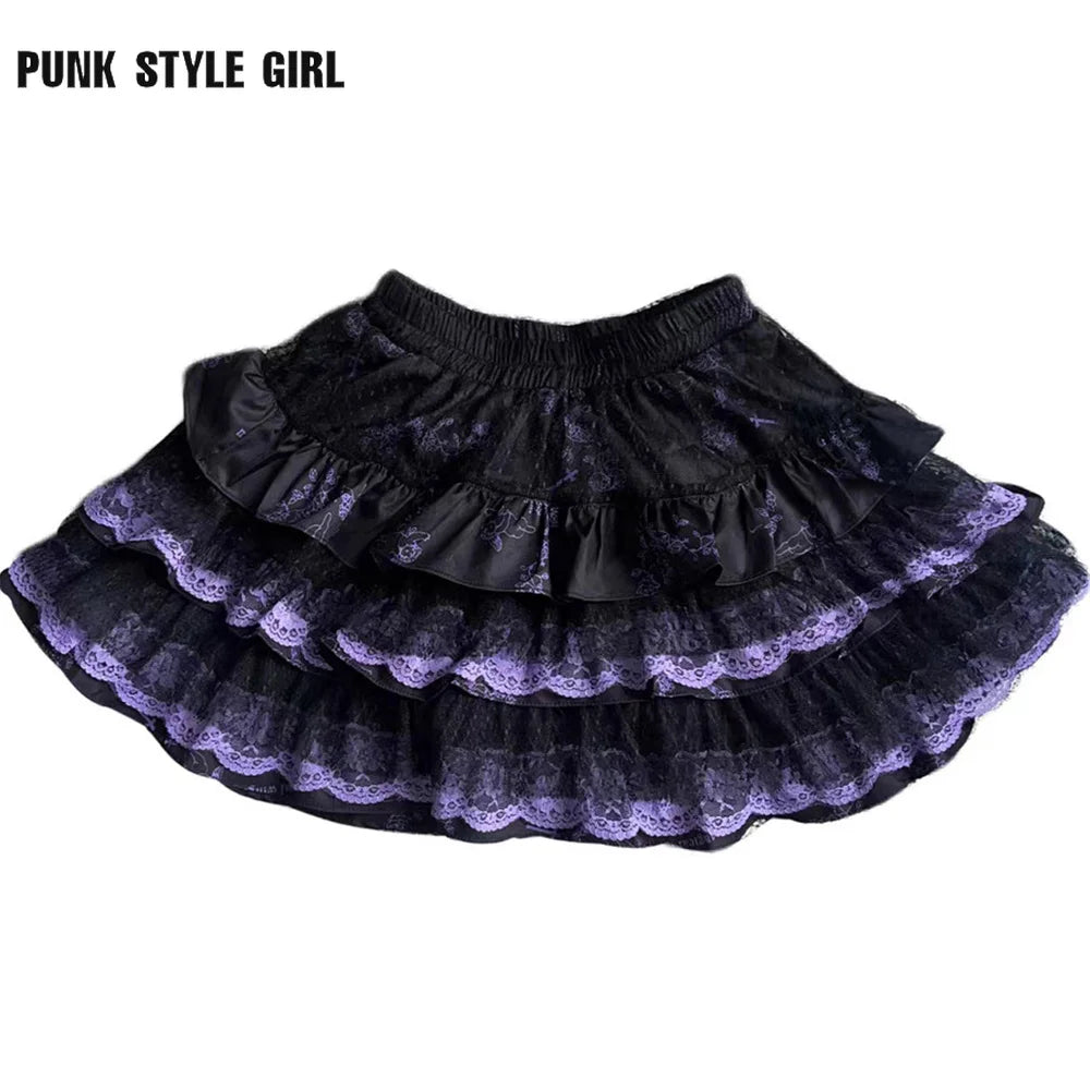 Purple Lace Tiered Cake Tutu Skirt
