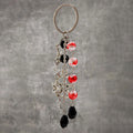 IngeSight.Z New Goth Black Bowknot Keychain Women 2024 Classic Cross Love Heart Key Ring Ladies Halloween Jewelry Gift