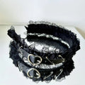 Lace Heart Buckle Pin Headband