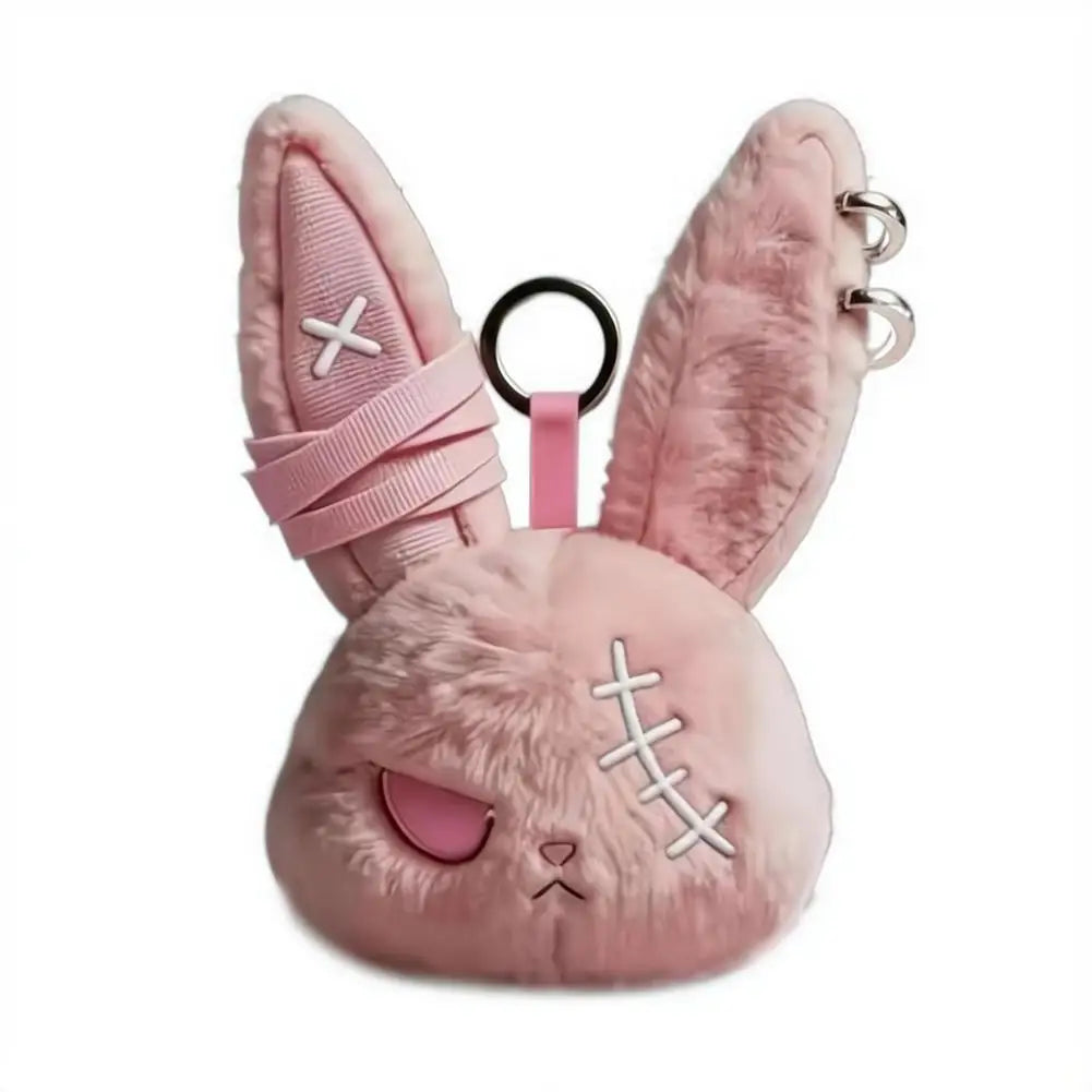 Stitched Gothic Bunny Plush Bag Charm