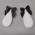 Fluffy Bunny Ear Hair Clips with Bow (Pair)