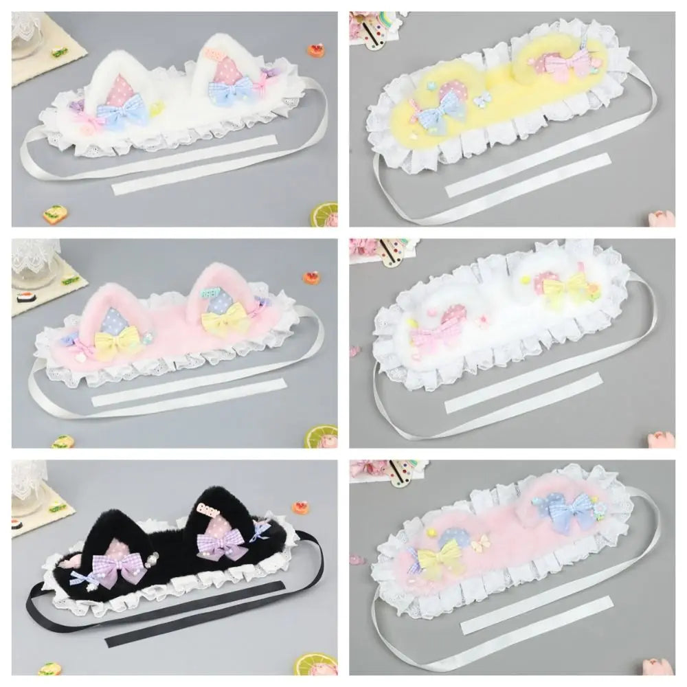 Fluffy Bear Ear Lace Headband