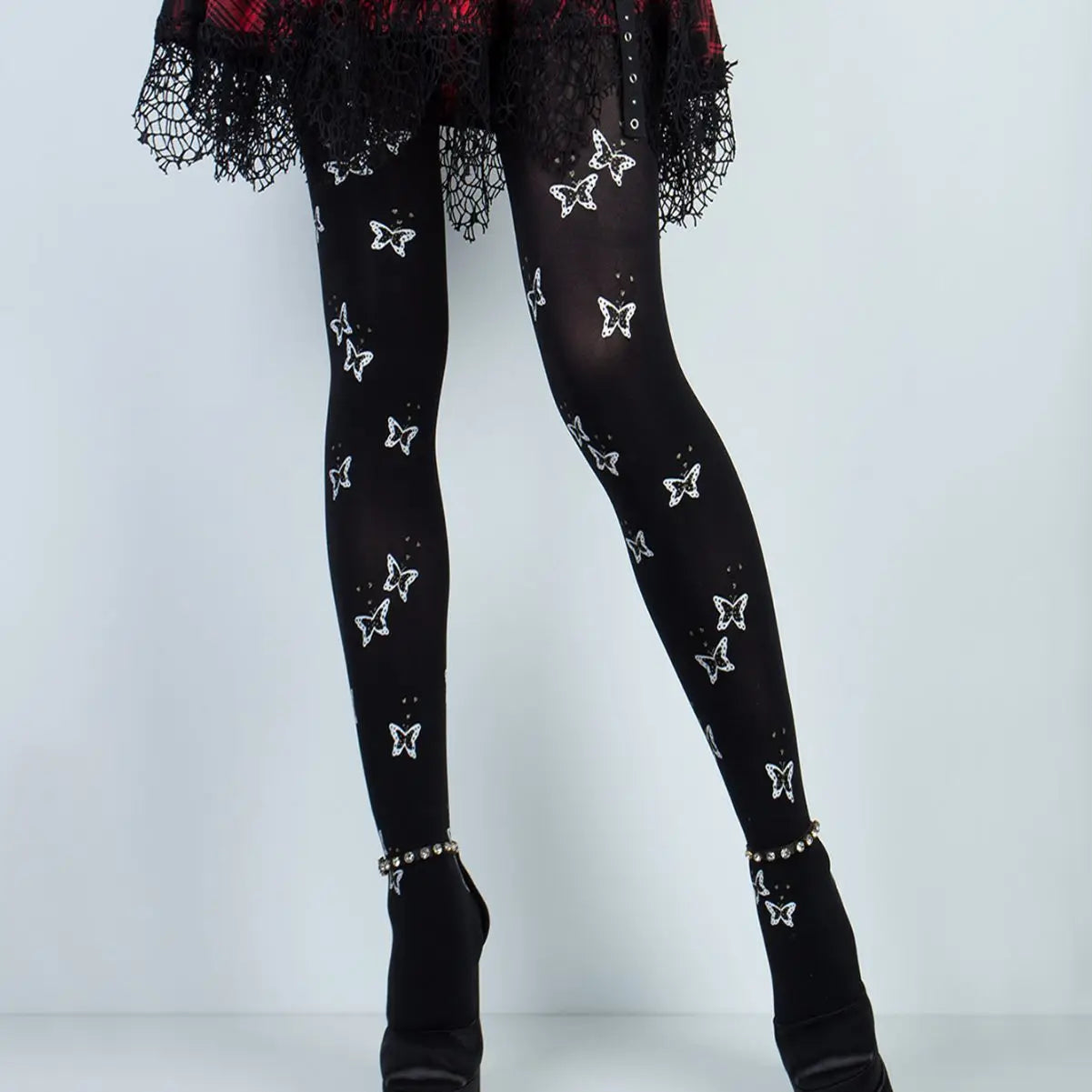 Glitter Skull & Crossbones Tights