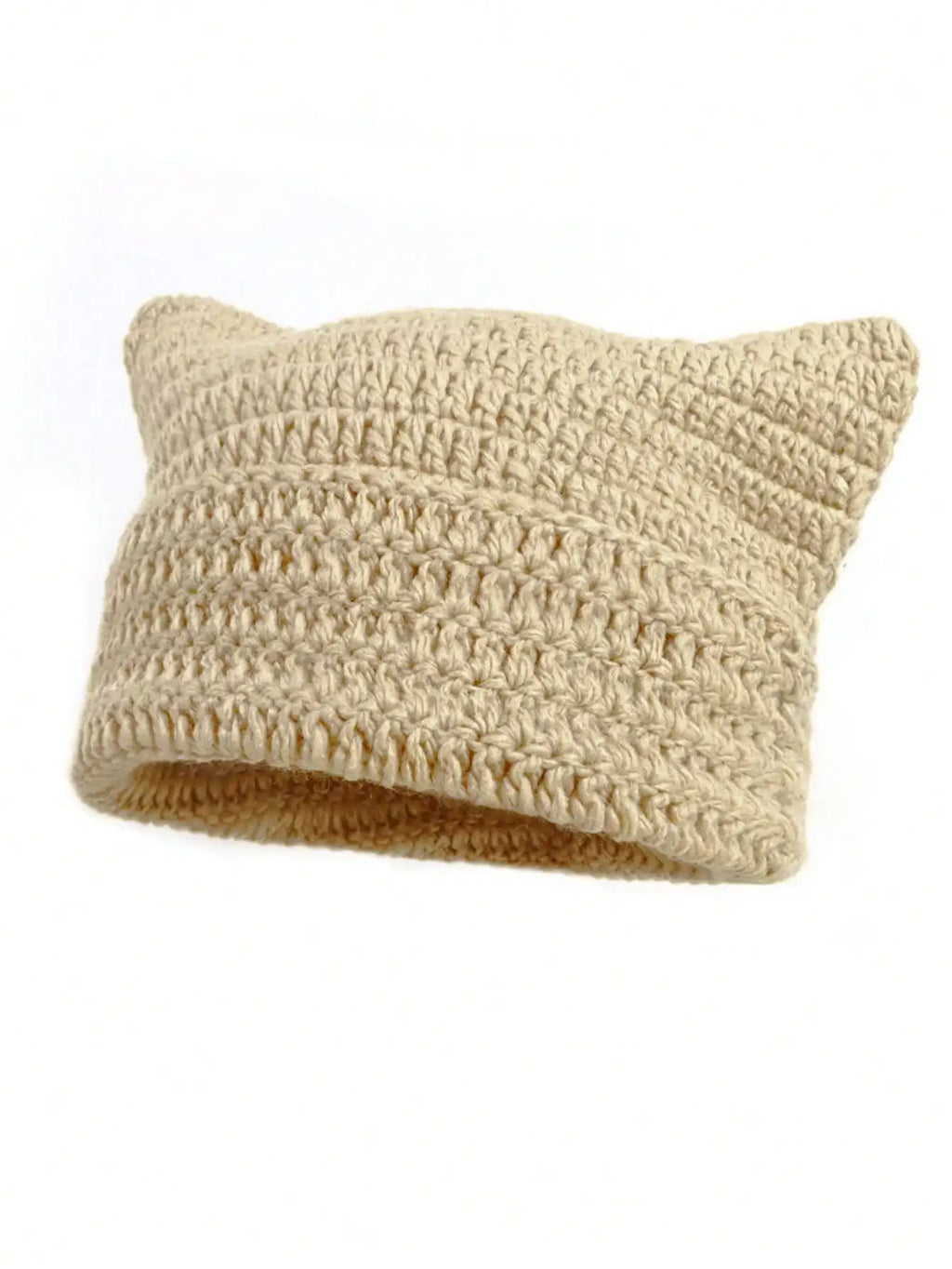 Striped Cat Ear Crochet Beanie