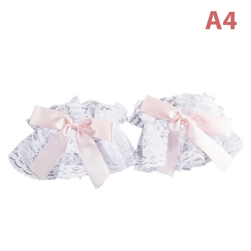 Satin Bow Lace Wrist Cuffs - Gloves & Arm Warmers detail view 9 | Cute Splikes