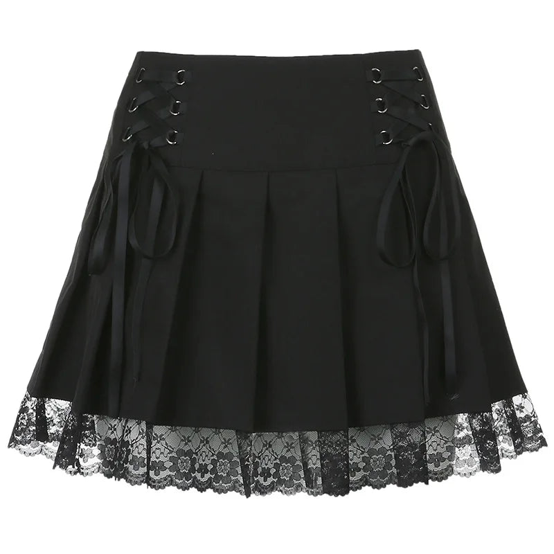 Lace Ruffle Pleated Mini Skirt - Skirts detail view 7 | Cute Splikes