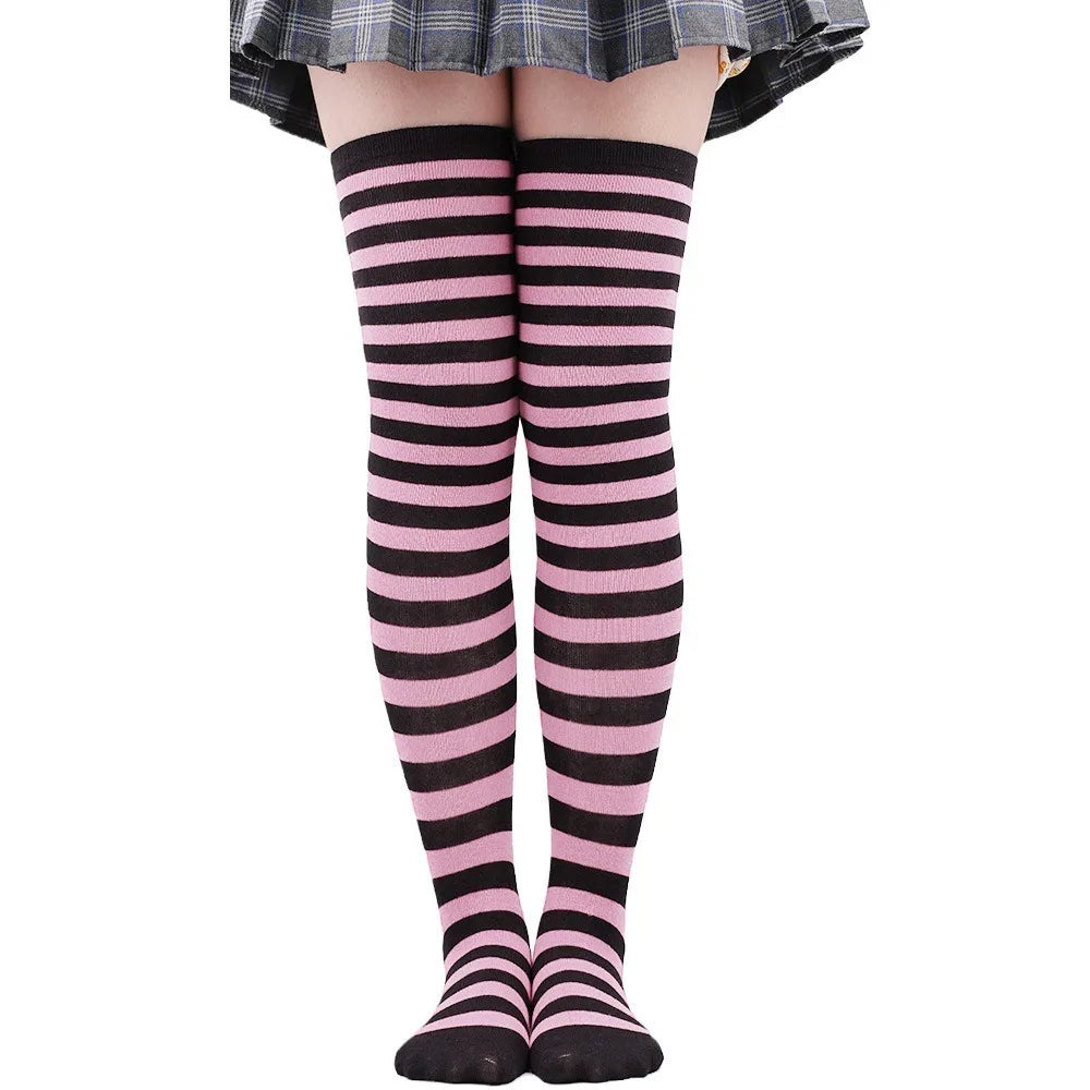 Striped Over-Knee Thigh-High Socks