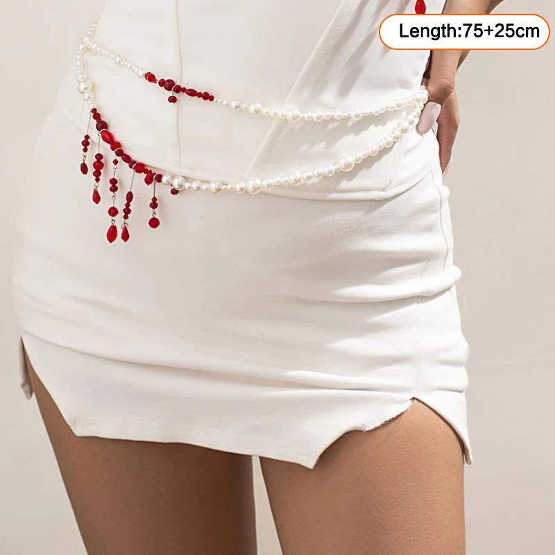 Layered Pearl Waist Chain