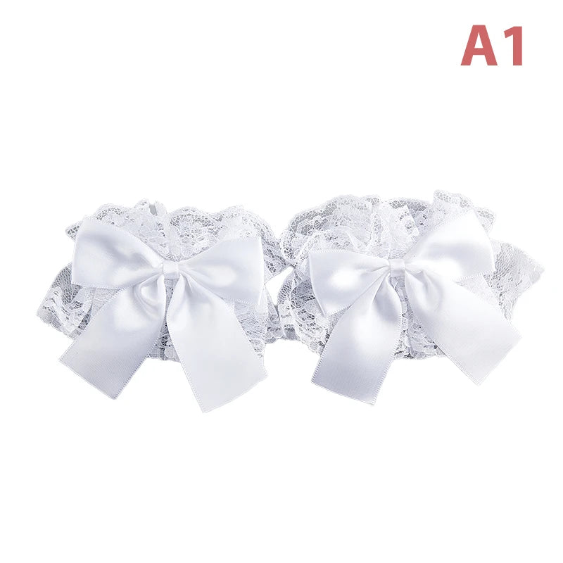 Satin Bow Lace Wrist Cuffs - Gloves & Arm Warmers detail view 13 | Cute Splikes