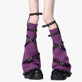 Buckle Harness Knit Flare Leg Warmers