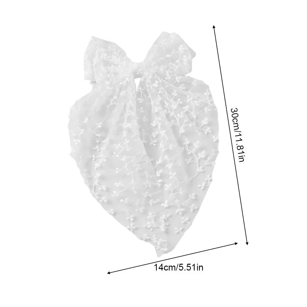 Ivory Lace Bow Hair Clip