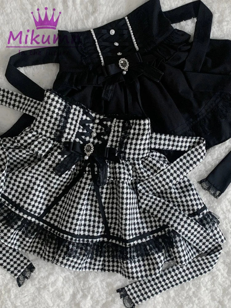 Lace Ruffle Tiered Skirt with Lace-Up Sides