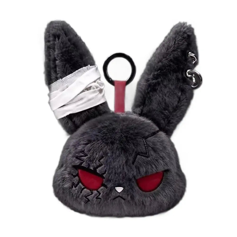Stitched Gothic Bunny Plush Bag Charm