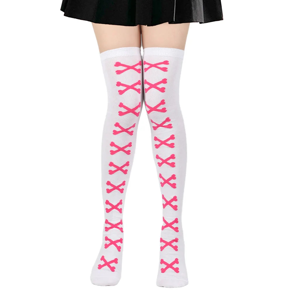 Heart Crossbones Over-Knee Thigh-High Socks