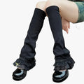 Lace Ruffle Leg Warmers with Suspender Straps