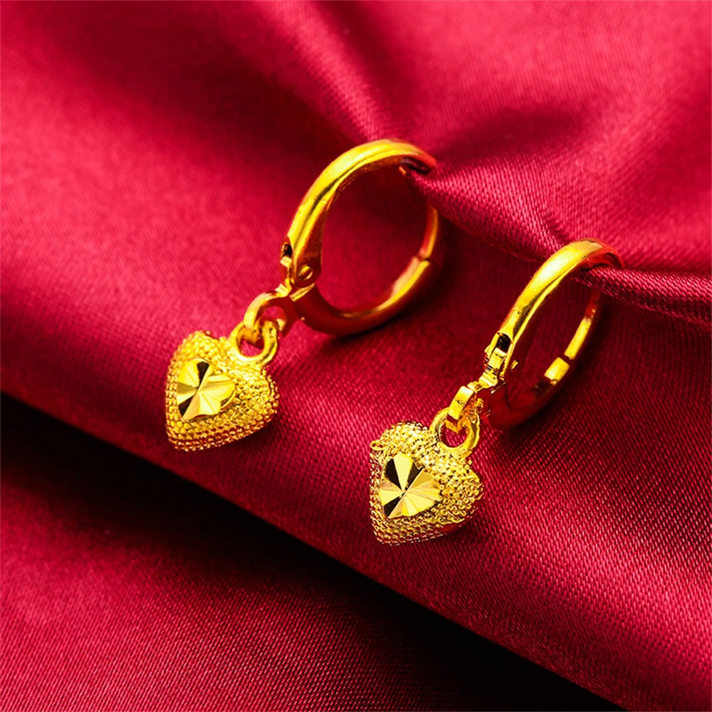 Heart Cross Key Drop Earrings (Stainless Steel)