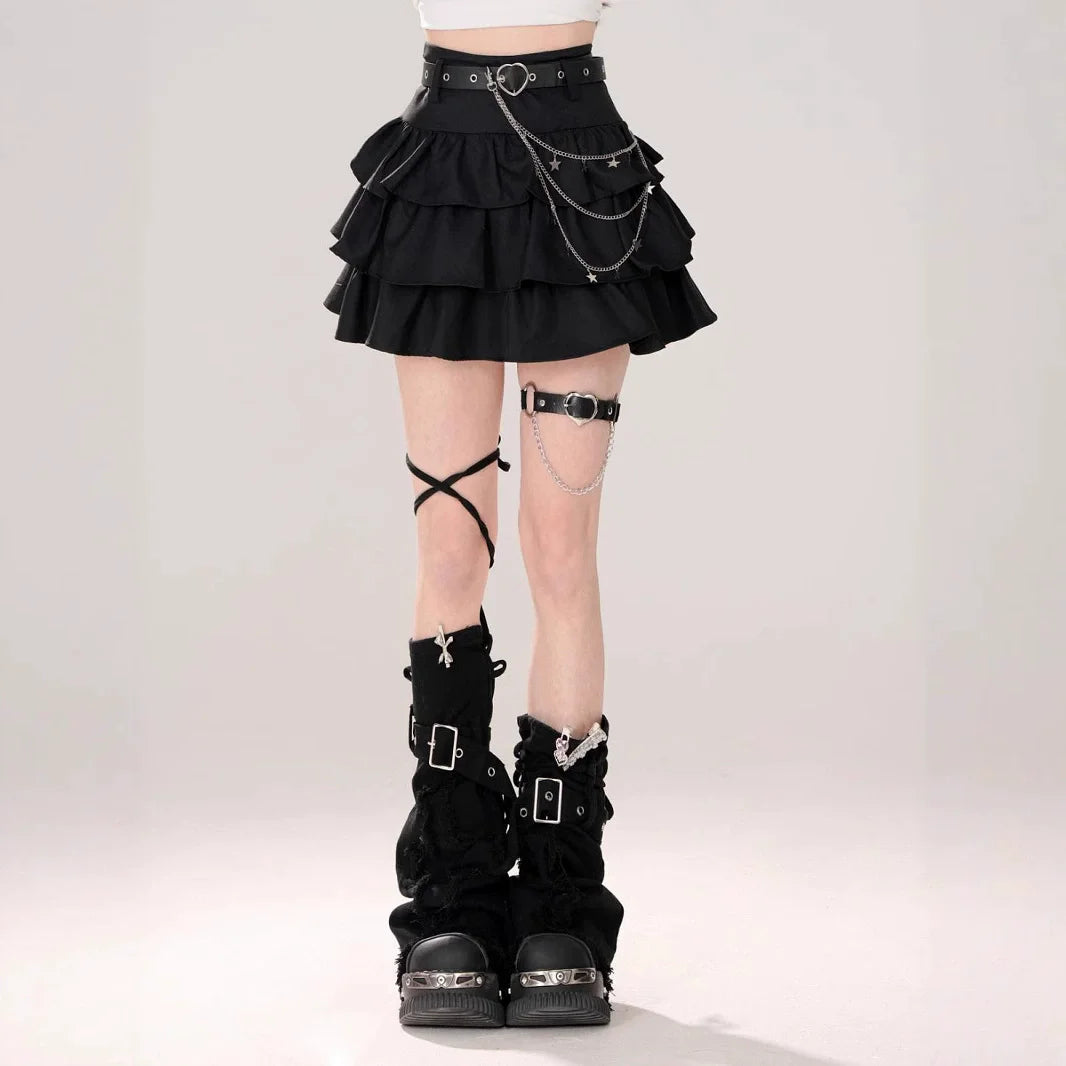 Tiered Cake Skirt with Heart Belt & Star Chain