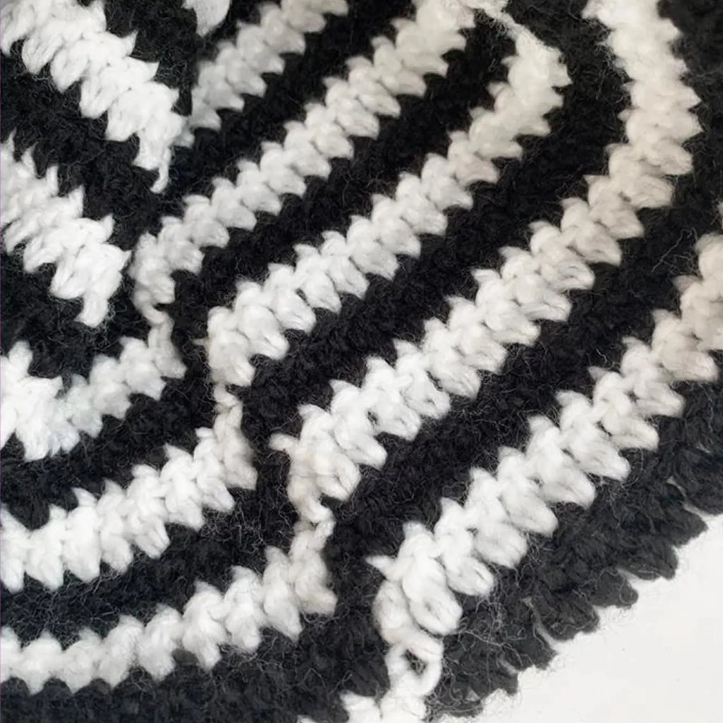 Striped Cat Ear Crochet Beanie