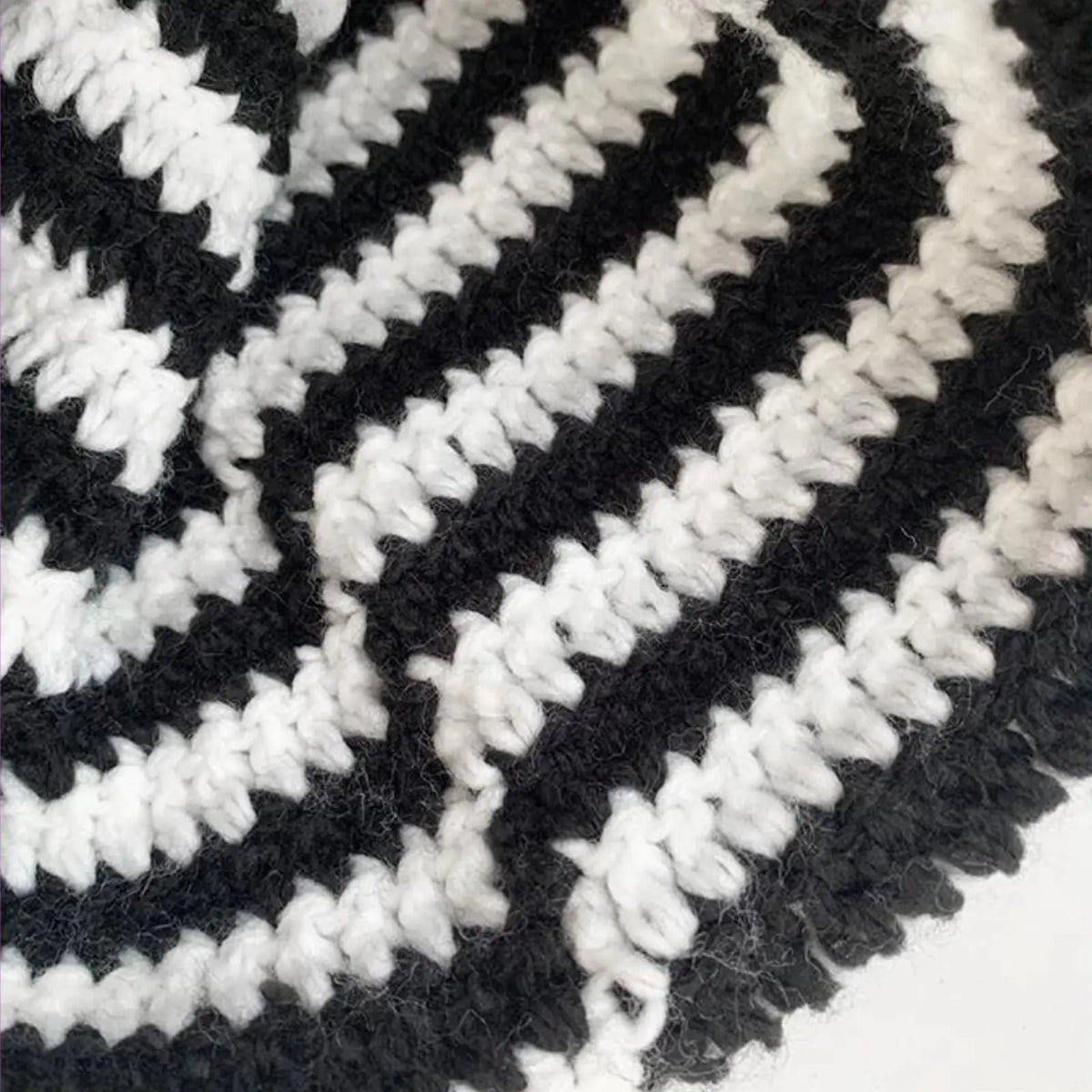 Striped Cat Ear Crochet Beanie