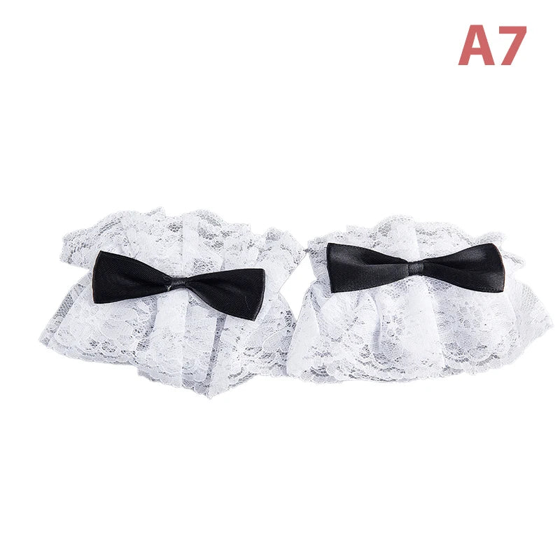 Satin Bow Lace Wrist Cuffs - Gloves & Arm Warmers detail view 11 | Cute Splikes