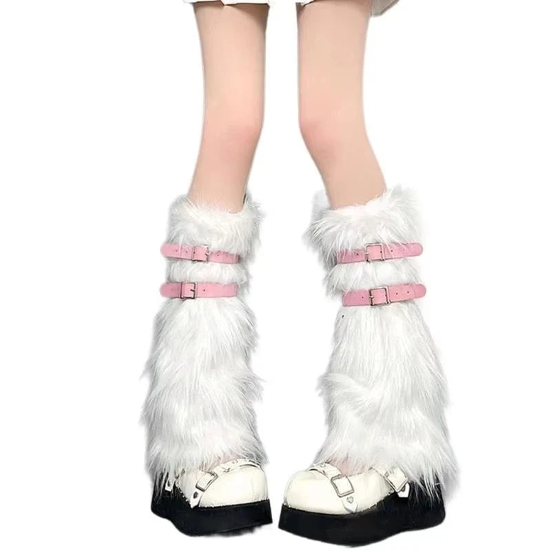 Faux Rabbit Fur Leg Warmers - Leg Warmers & Boot Covers detail view 6 | Cute Splikes