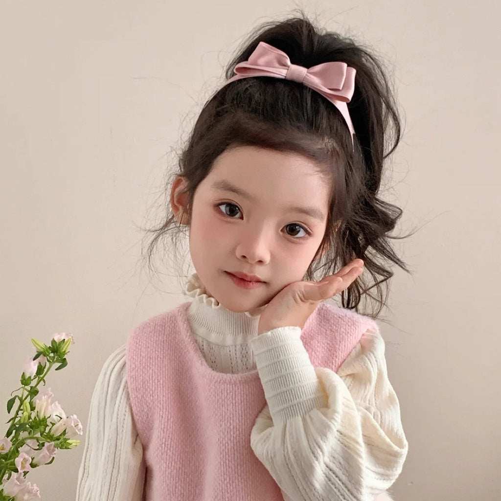 Pink Satin Bow Hair Clip