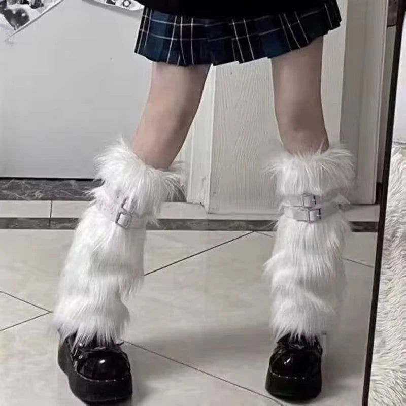 Faux Rabbit Fur Leg Warmers - Leg Warmers & Boot Covers detail view 4 | Cute Splikes