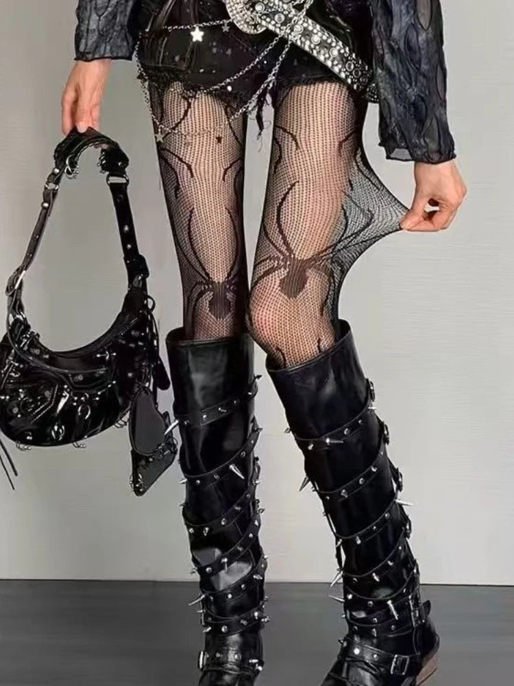 Spider & Web Fishnet Tights