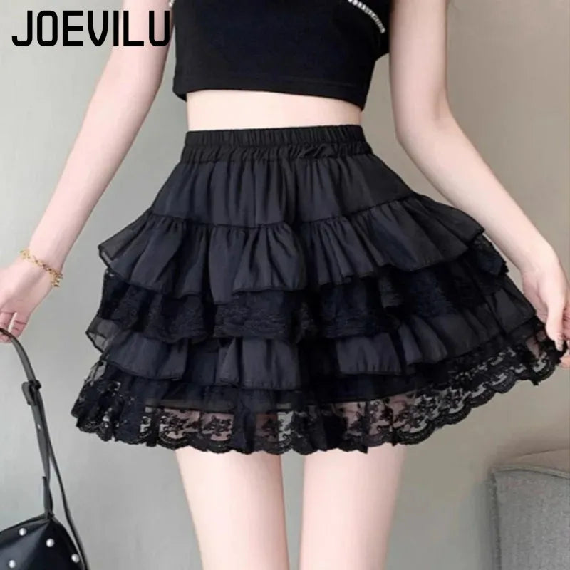 Black Lace Tulle Tutu Mini Skirt