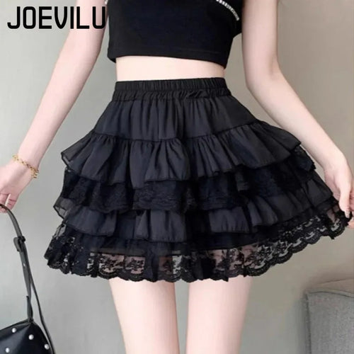 Black Lace Tulle Tutu Mini Skirt