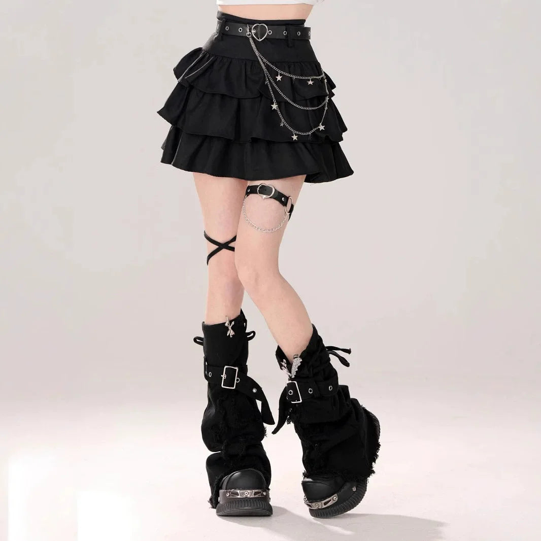 Tiered Cake Skirt with Heart Belt & Star Chain