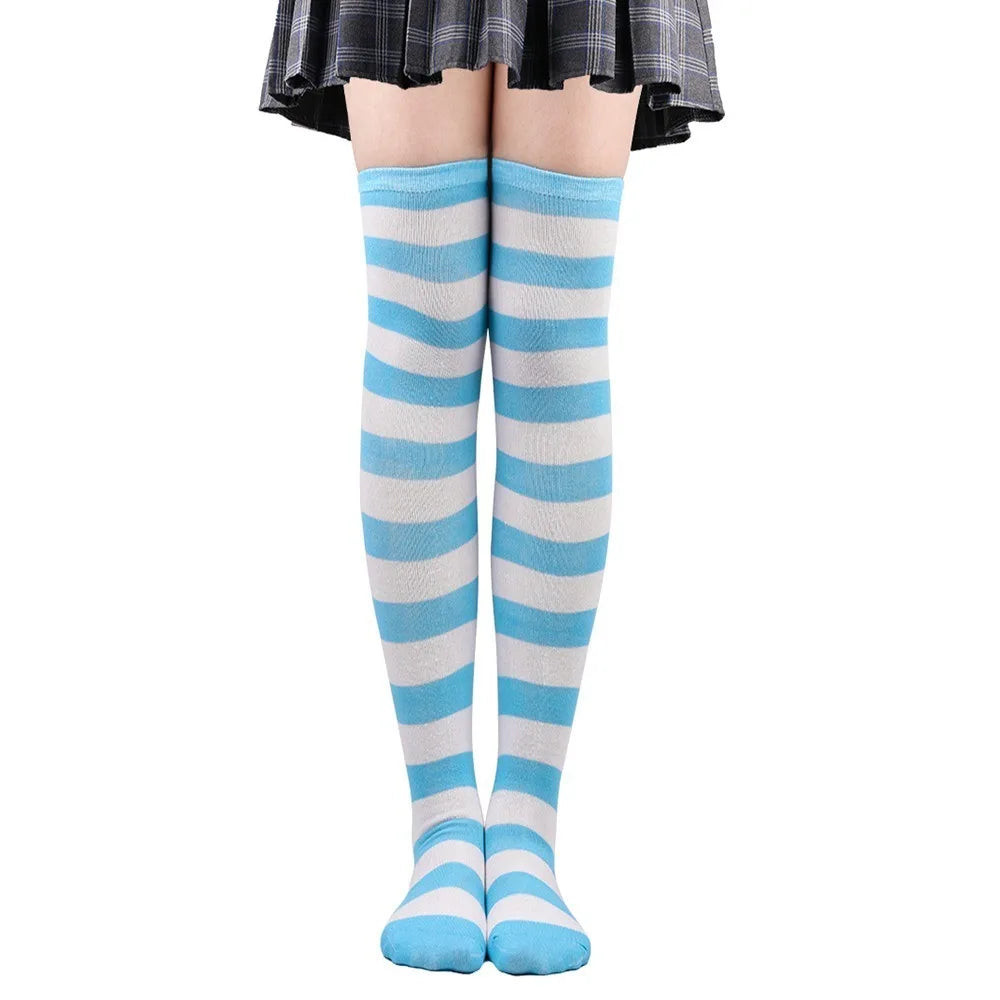 Striped Over-Knee Thigh-High Socks