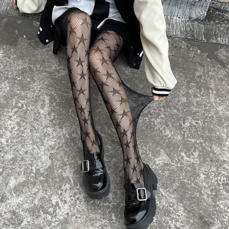 Star Pattern Fishnet Tights