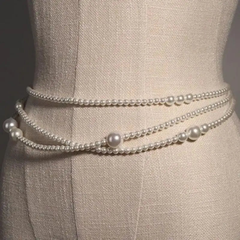 Layered Pearl Waist Chain