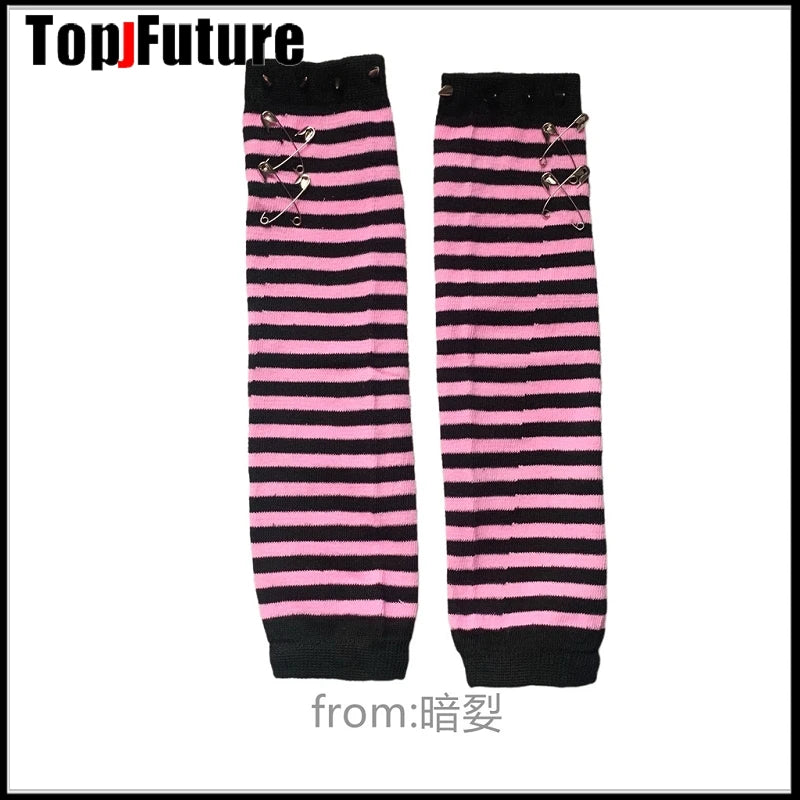 Striped Fingerless Arm Warmers - Gloves & Arm Warmers detail view 8 | Cute Splikes