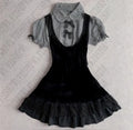 Harajuku Gothic Bow Dress – Y2K Lace Shirt Mini Dress