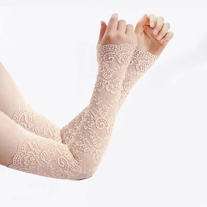 Long Lace Fingerless Gloves - Gloves & Arm Warmers detail view 7 | Cute Splikes
