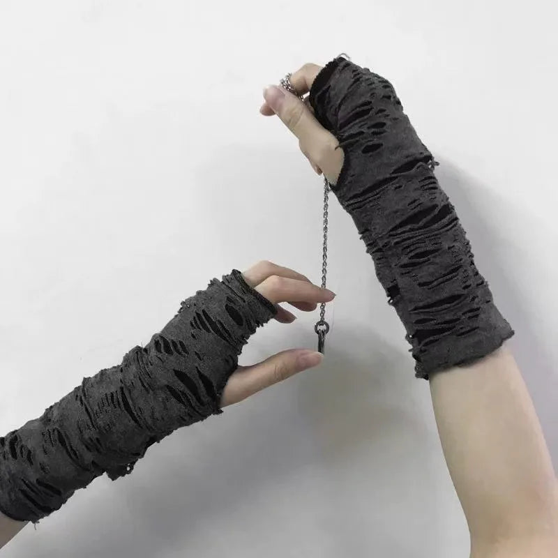 Ripped Punk Arm Warmers - Gloves & Arm Warmers detail view 3 | Cute Splikes