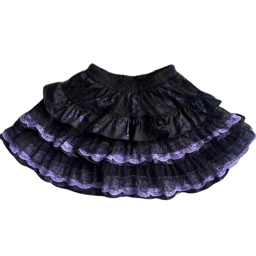 Purple Lace Tiered Cake Tutu Skirt