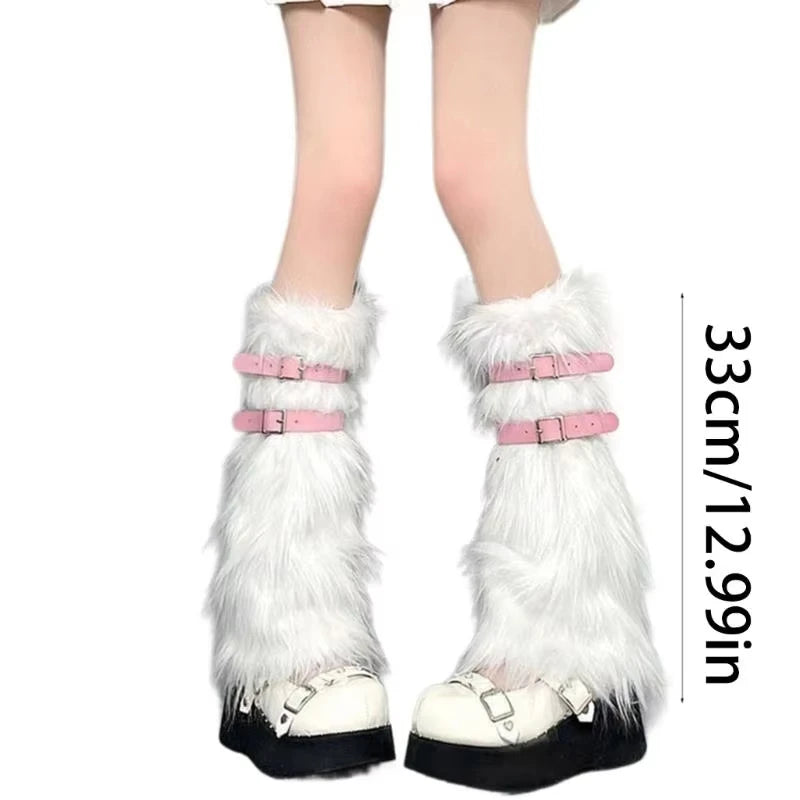 Faux Rabbit Fur Leg Warmers - Leg Warmers & Boot Covers detail view 5 | Cute Splikes