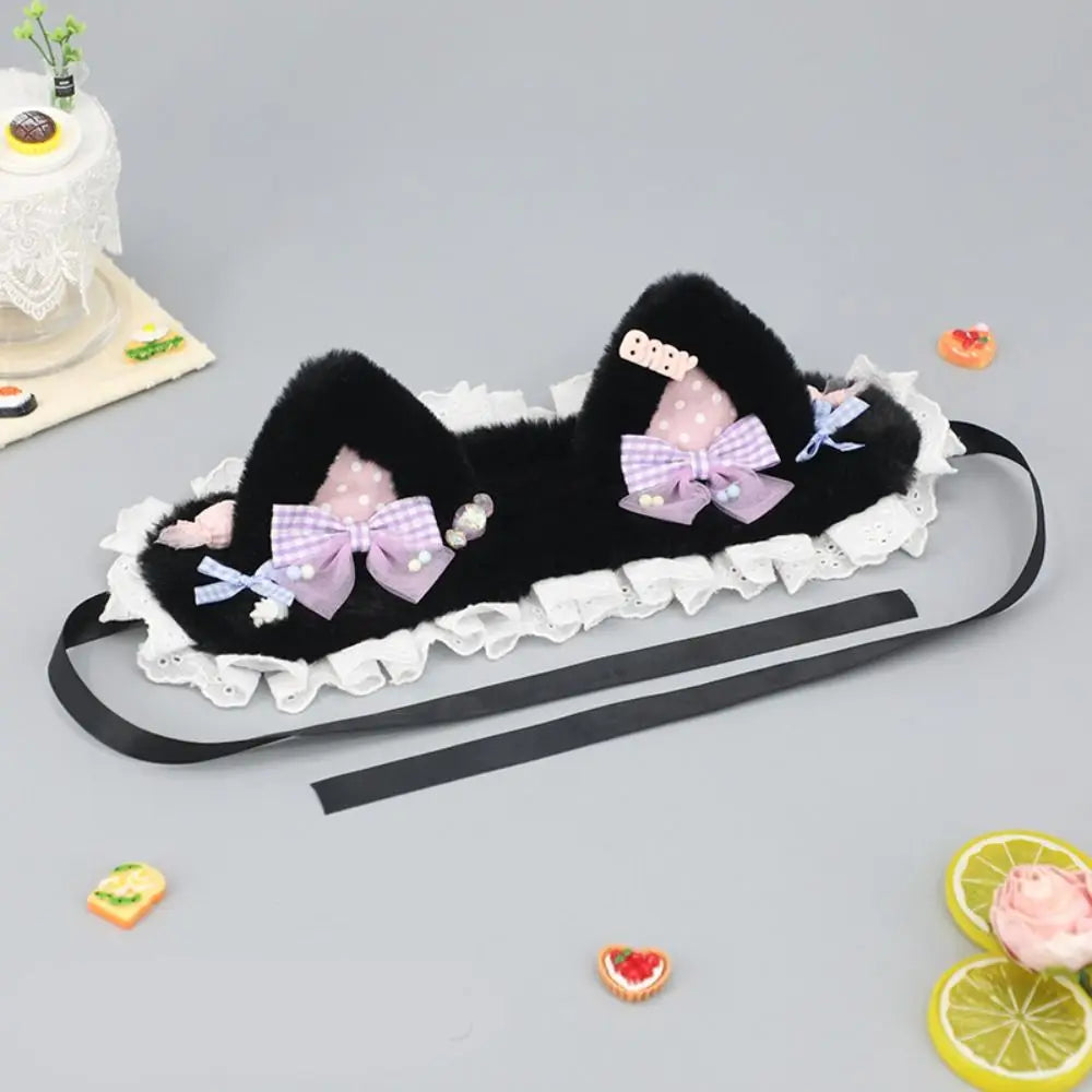 Fluffy Bear Ear Lace Headband