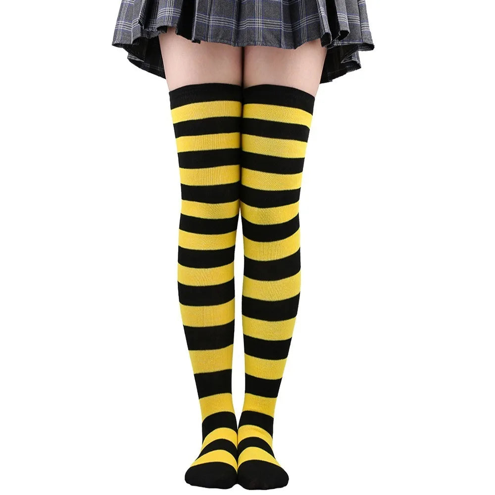 Striped Over-Knee Thigh-High Socks