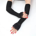 Faux Fur Long Gloves - Gloves & Arm Warmers detail view 6 | Cute Splikes