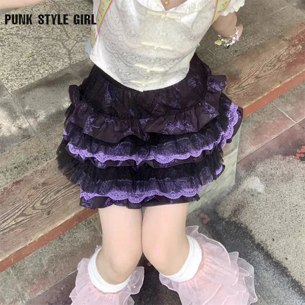 Purple Lace Tiered Cake Tutu Skirt