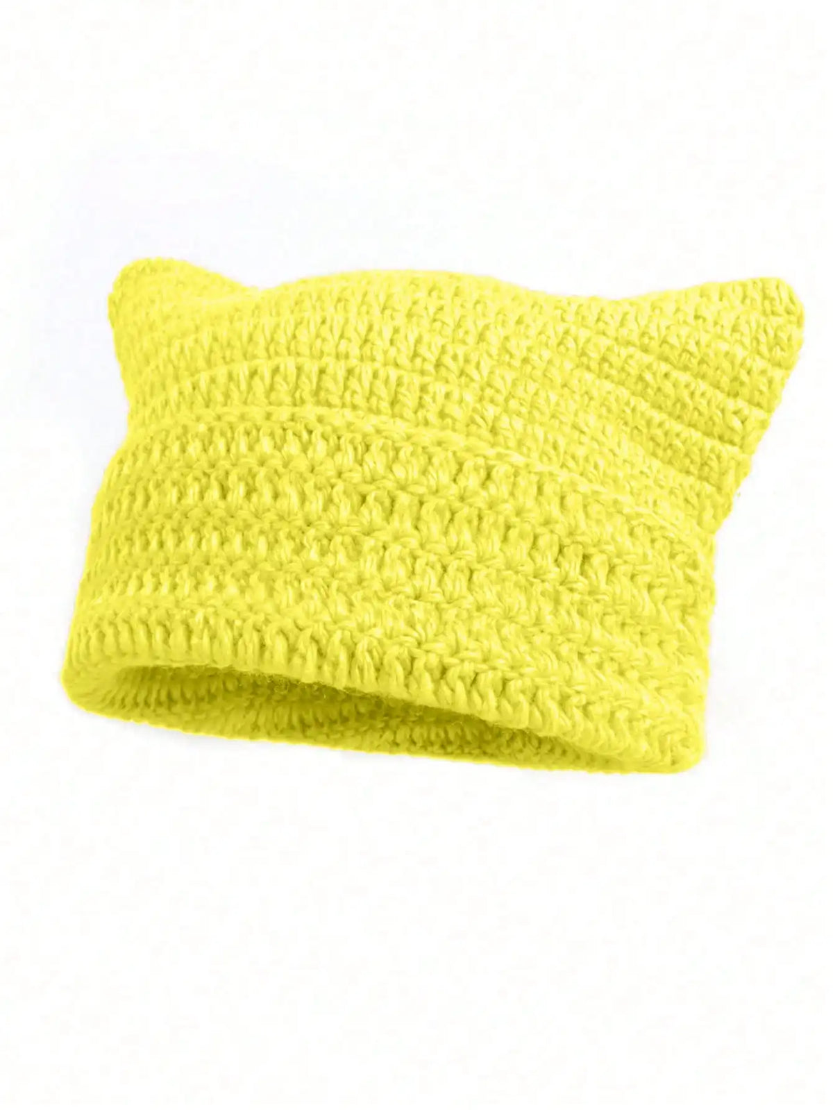 Striped Cat Ear Crochet Beanie