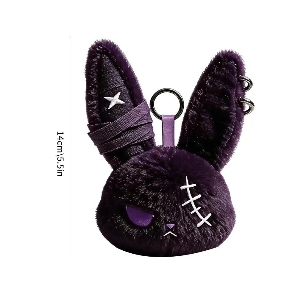 Stitched Gothic Bunny Plush Bag Charm