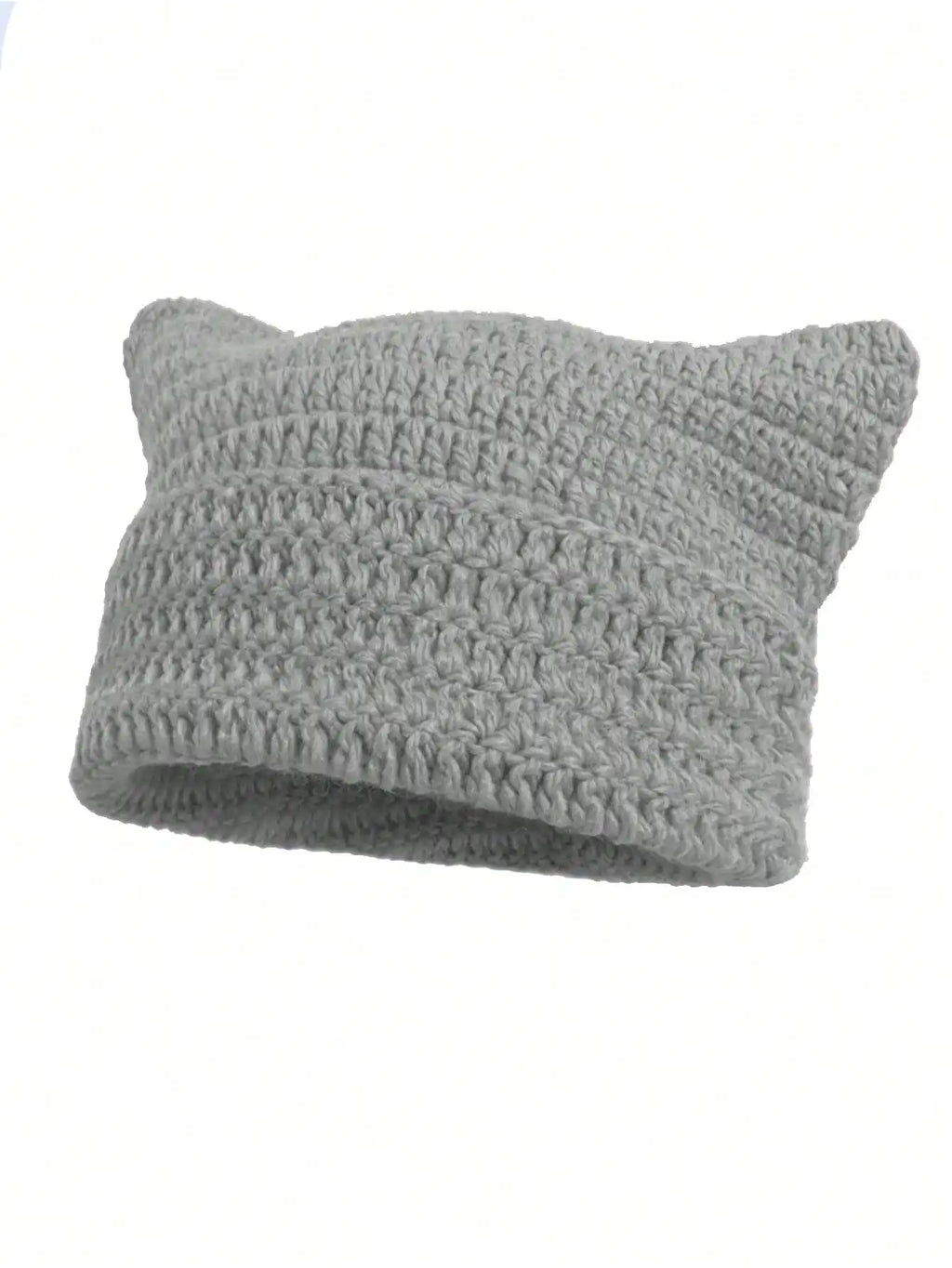 Striped Cat Ear Crochet Beanie