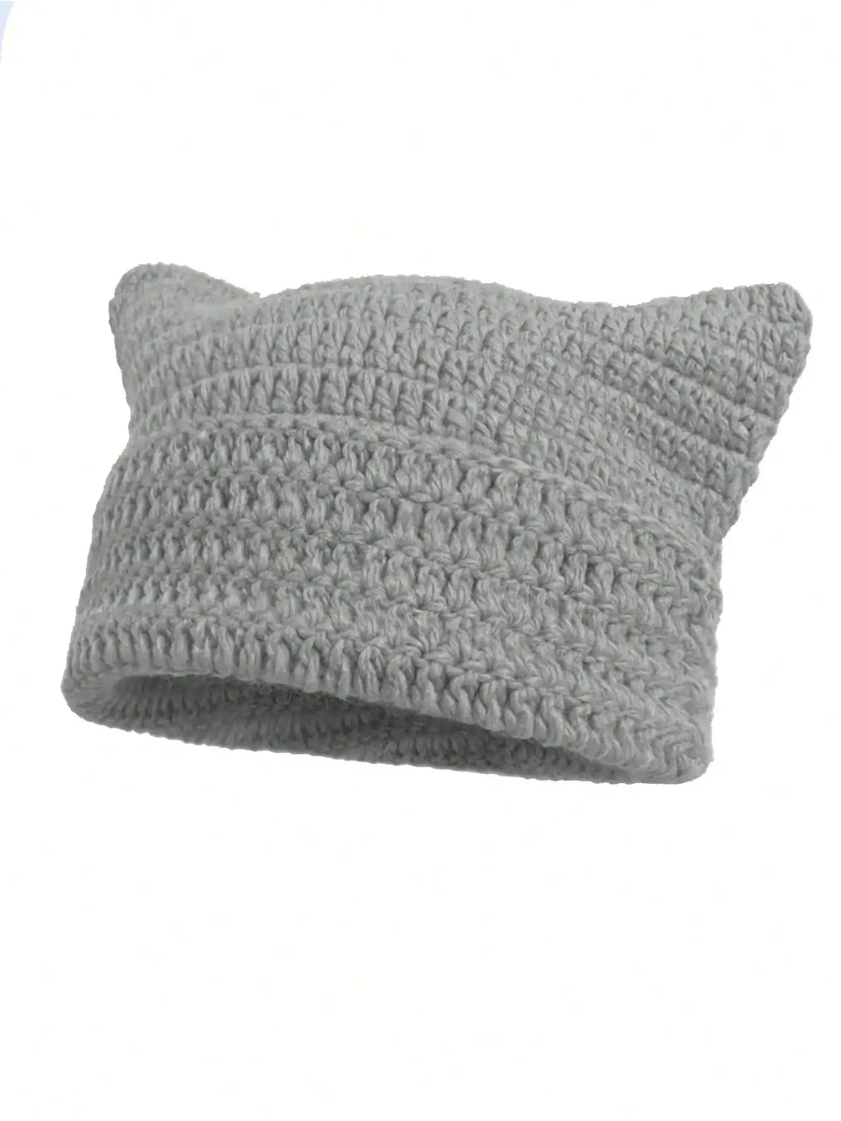 Striped Cat Ear Crochet Beanie